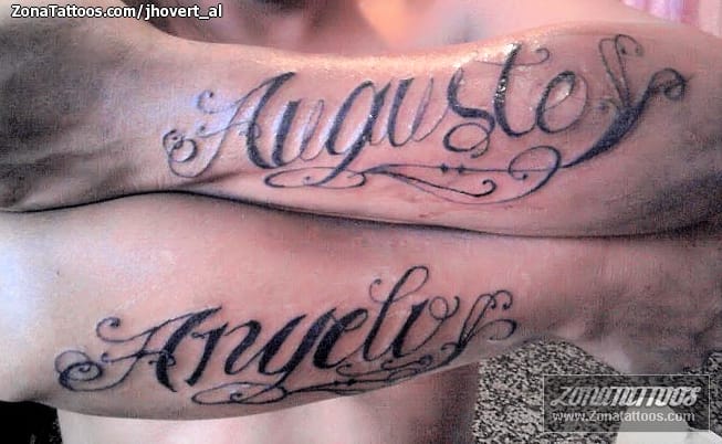 Foto de tatuaje Nombres, Letras