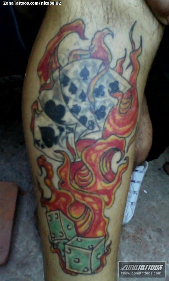 Tattoo photo Llamas, Fires, Dice