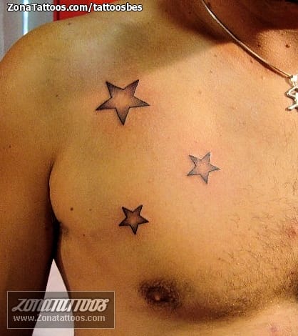 Foto de tatuaje Estrellas, Astronomía, Pecho