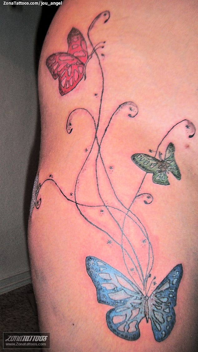 Foto de tatuaje Mariposas, Filigranas