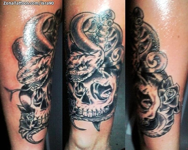 Foto de tatuaje Calaveras, Serpientes