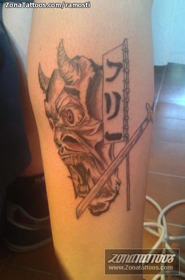 Tattoo photo Asian, Demons, Katanas