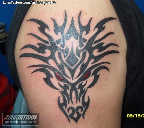 Foto de tatuaje Dragones, Tribales