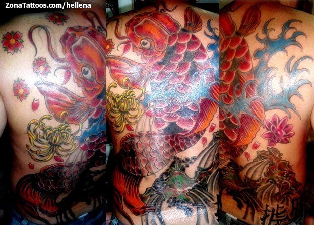 Foto de tatuaje Orientales, Koi, Espalda