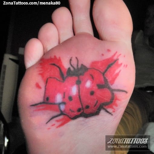 Foto de tatuaje Pie, Insectos, Mariquitas