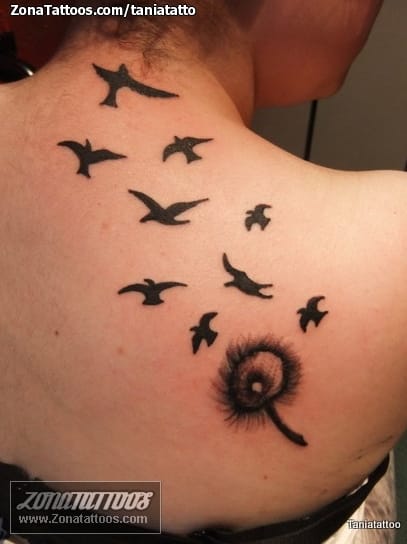 Foto de tatuaje Aves, Animales, Diente De León