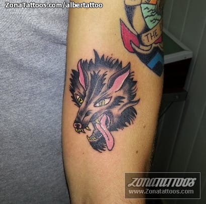 Foto de tatuaje Old School, Lobos, Animales