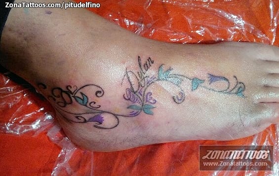 Tattoo photo Vines, Instep, Foot