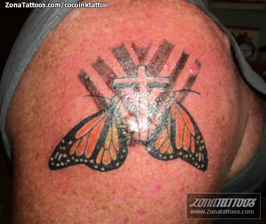 Foto de tatuaje Mariposas, Cruces, Insectos