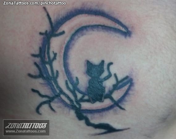 Tattoo photo Moons, Cats