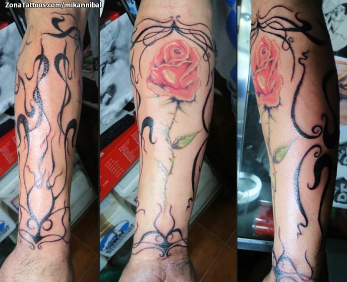 Tattoo photo Roses, Tribal, Flowers