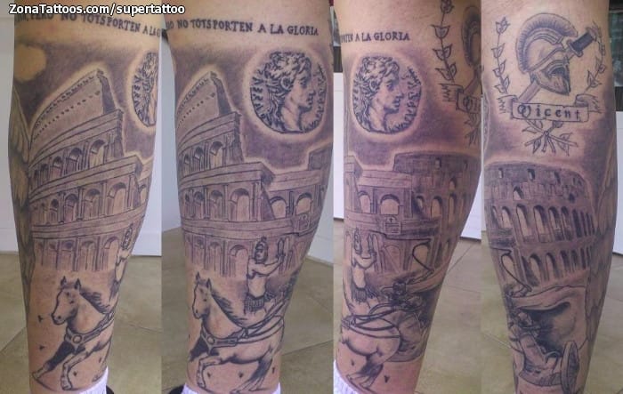 Foto de tatuaje Caballos, Monumentos, Monedas