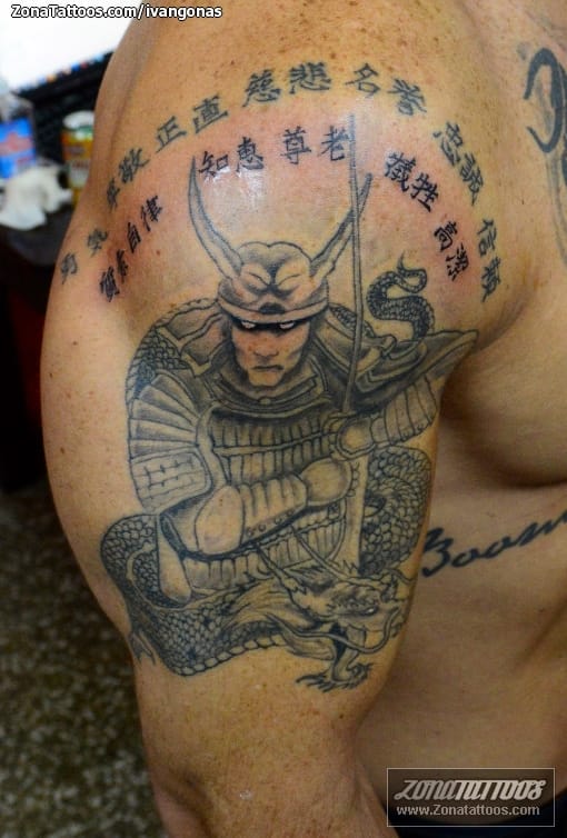 Foto de tatuaje Samurais, Dragones, Orientales