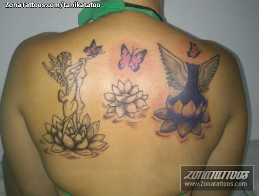 Tattoo photo Fairies, Lotus, Flowers