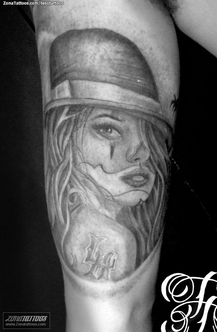 Tattoo photo Chola, Faces