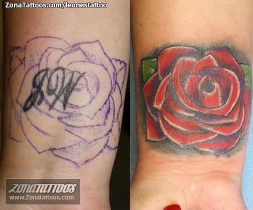 Tattoo photo Roses, Flowers, Cover Up