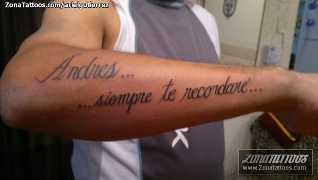 Foto de tatuaje Letras, Antebrazo, Frases