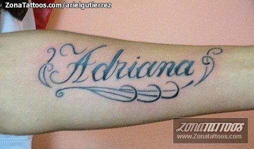 Tattoo photo Letters, Names, Adriana