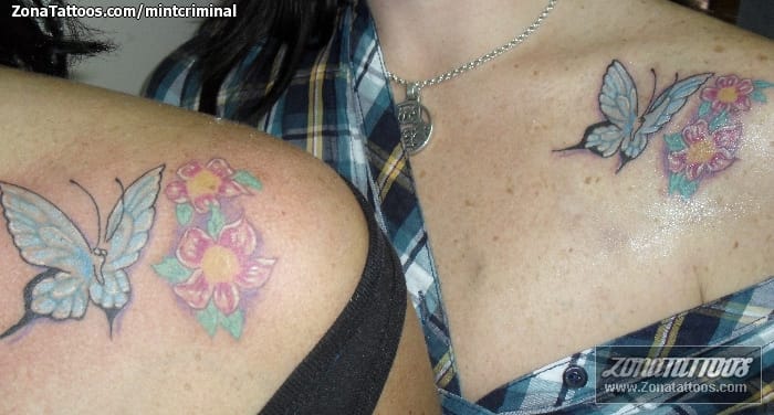 Foto de tatuaje Flores, Mariposas, Insectos