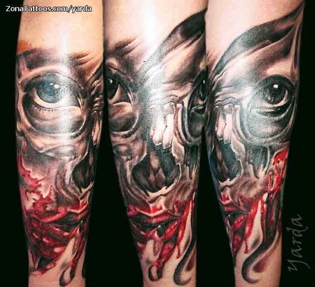 Tattoo photo Blood, Skulls, Eyes