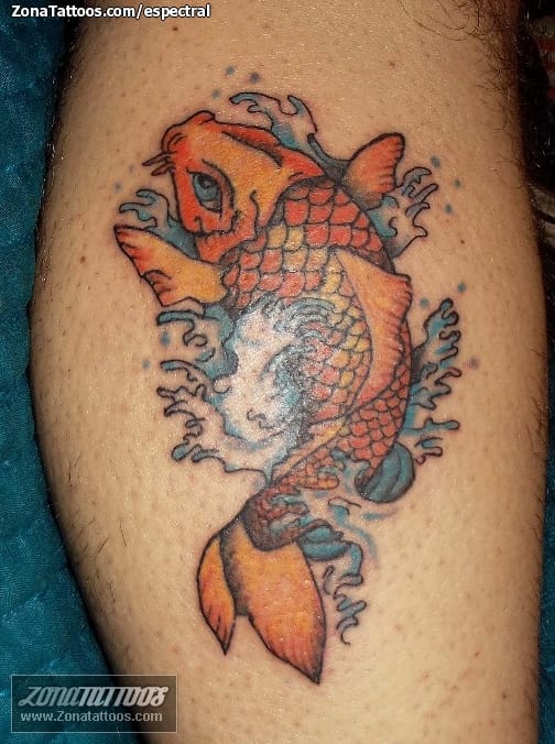 Tattoo photo Animals, Asian, Koi