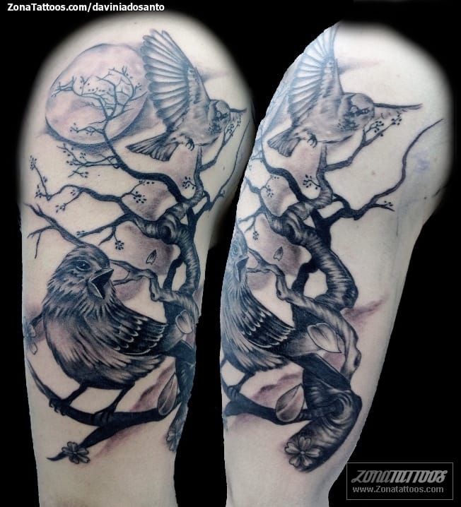 Tattoo photo Birds, Animals, Moons