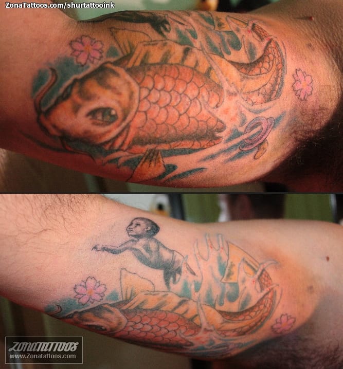 Foto de tatuaje Koi, Animales, Orientales