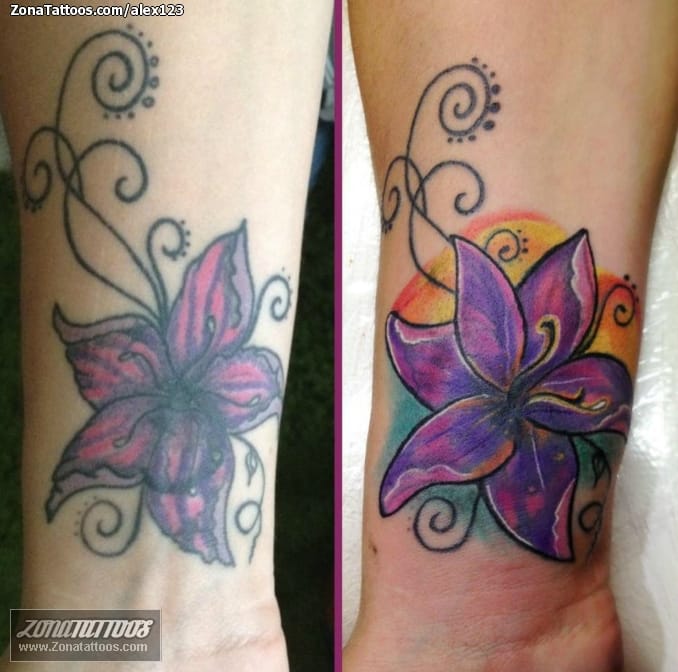 Foto de tatuaje Cover Up, Flores