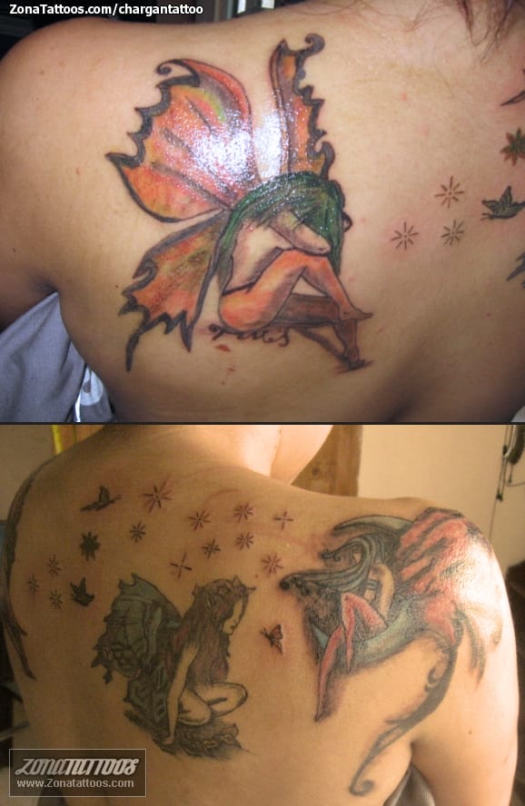 Tattoo photo Fairies, Back, Stars