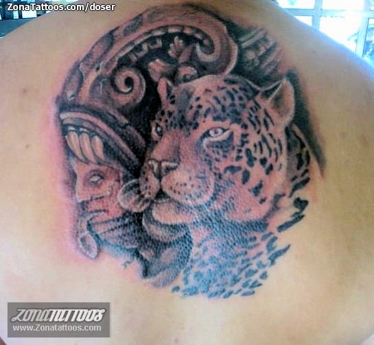 Tattoo photo Mayan, Prehispanic, Tigers