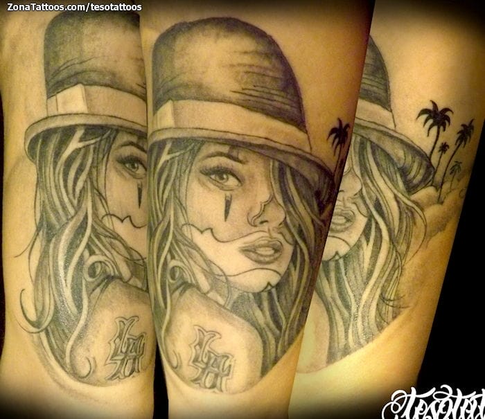 Tattoo photo Chola, Faces, Hats