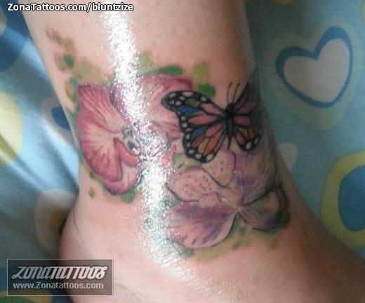 Foto de tatuaje Flores, Mariposas, Insectos