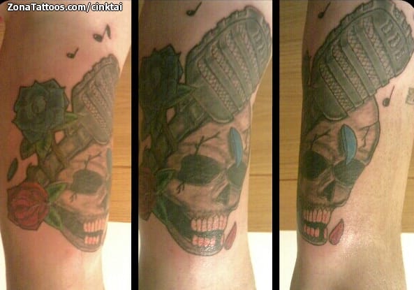 Foto de tatuaje Calaveras, Micrófonos