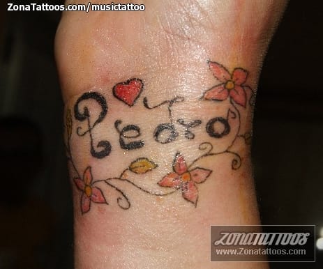 Tattoo photo Letters, Flowers, Names