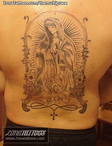 Tattoo photo Back, Religious, Virgins