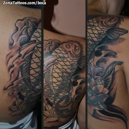 Foto de tatuaje Cover Up, Koi, Peces