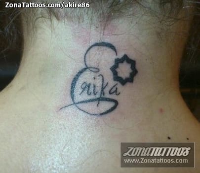 Foto de tatuaje Nuca, Erika, Nombres