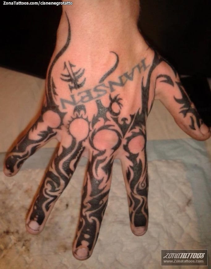 Tattoo of Hand, Tribal, Fingers