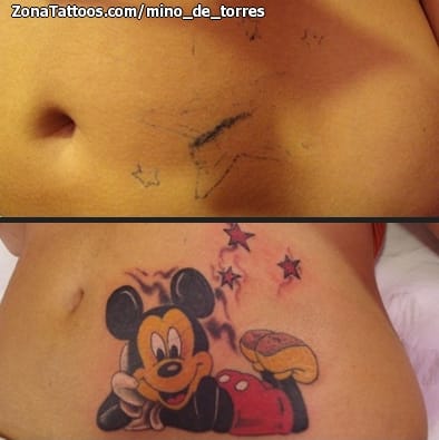 Foto de tatuaje Cover Up, Disney, Mickey Mouse