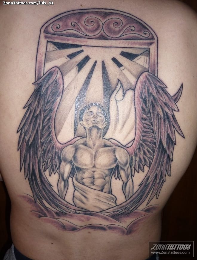 Foto de tatuaje Ángeles, Religiosos, Espalda