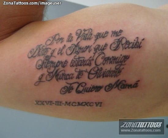 Foto de tatuaje Letras, Frases