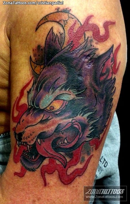 Foto de tatuaje Lobos, Old School, Animales