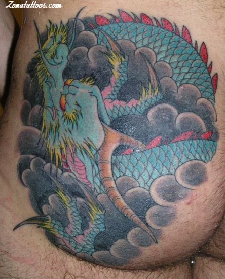 Foto de tatuaje Trasero, Orientales, Dragones