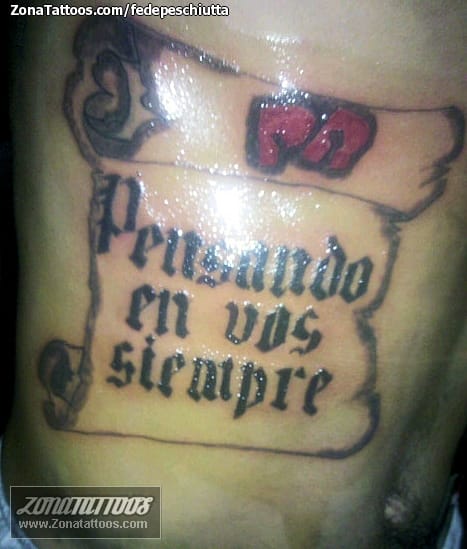 Foto de tatuaje Pergaminos, Letras