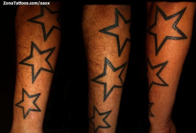star tattoos for men on forearm
