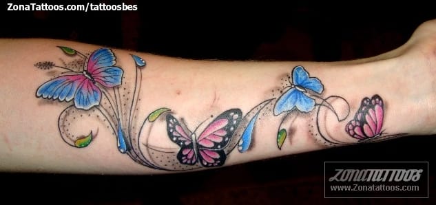 Foto de tatuaje Mariposas, Insectos, Antebrazo