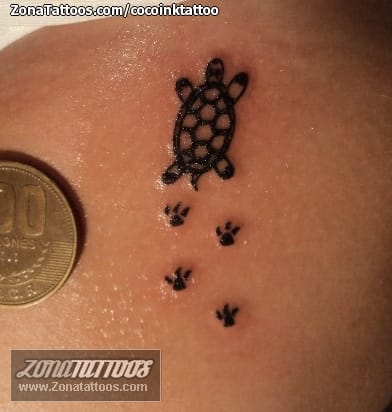 Foto de tatuaje Tortugas, Huellas, Animales