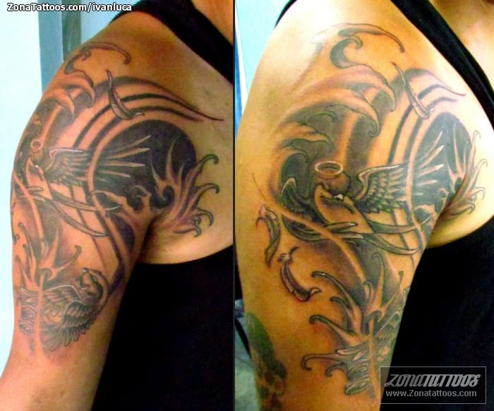 Foto de tatuaje Golondrinas, Aves, Hombro