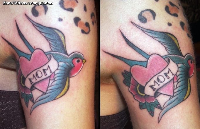 Tattoo photo Swallows, Hearts, Birds