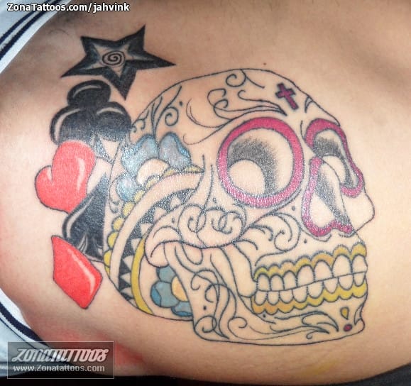 Tattoo photo Skulls, Sugar Skull, Poker